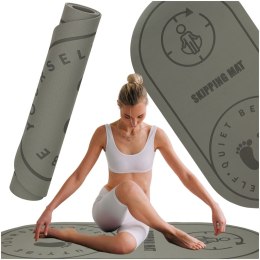 Mata fitness do ćwiczeń jogi skakania na skakance wygłuszająca antypoślizgowa 125x61,5x0,6 cm szara Kik Sp. z o. o. Sp. k.