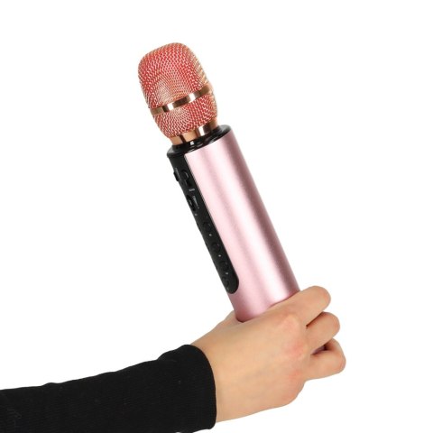 Mikrofon bezprzewodowy do karaoke Bluetooth różowy Kik Sp. z o. o. Sp. k.