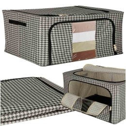 Organizer na pościel ubrania do szafy pokrowiec torba ze stelażem biały czarny 22L Kik Sp. z o. o. Sp. k.