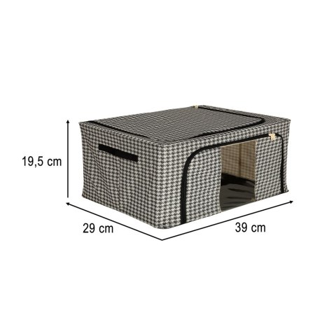 Organizer na pościel ubrania do szafy pokrowiec torba ze stelażem biały czarny 22L Kik Sp. z o. o. Sp. k.