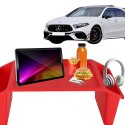 Stolik pod laptopa z organizerem podróżny samochodowy dla dzieci z kieszeniami śniadaniowy podstawka przenośny stabilny czerwony Kik Sp. z o. o. Sp. k.