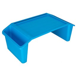 Stolik pod laptopa z organizerem podróżny samochodowy dla dzieci z kieszeniami śniadaniowy podstawka przenośny stabilny niebiesk Kik Sp. z o. o. Sp. k.