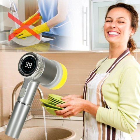 Szczotka myjka elektryczna do czyszczenia 5w1 do łazienki podłogi fug basenu LED Kik Sp. z o. o. Sp. k.