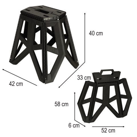 Taboret składany krzesełko turystyczne kempingowe przenośne 40 cm czarny Kik Sp. z o. o. Sp. k. Taboret składany krzesełko turystyczne kempingowe przenośne 40 cm czarny Kik Sp. z o. o. Sp. k.