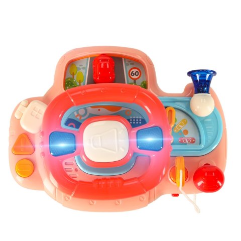 Zabawka interaktywna kierownica dla dzieci symulator muzyka dźwięki różowa Kik Sp. z o. o. Sp. k.