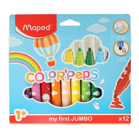 Flamastry mazaki dla małych dzieci 1+ Maped 12 kolorów CX Sp. z o. o. Flamastry mazaki dla małych dzieci 1+ Maped 12 kolorów CX Sp. z o. o.