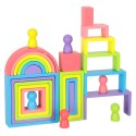 Klocki drewniane edukacyjne układanka tęcza puzzle montessori tęcza kolorowe Kik Sp. z o. o. Sp. k.