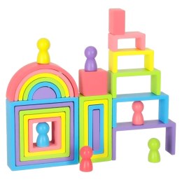 Klocki drewniane edukacyjne układanka tęcza puzzle montessori tęcza kolorowe Kik Sp. z o. o. Sp. k.