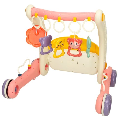 Mata edukacyjna chodzik pchacz z pianinkiem 2w1 Bibi-inn różowa Kik Sp. z o. o. Sp. k.