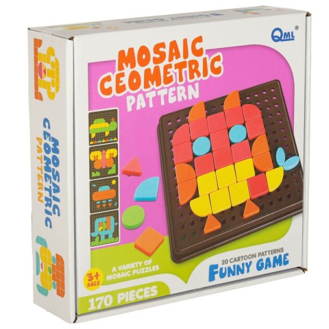 Mozaika geometryczna układanka kreatywna kształty 170 elementów Kik Sp. z o. o. Sp. k.