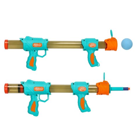 Pistolet na kulki karabin na piankowe naboje solidny dla dzieci gra 2w1 niebieski Kik Sp. z o. o. Sp. k.