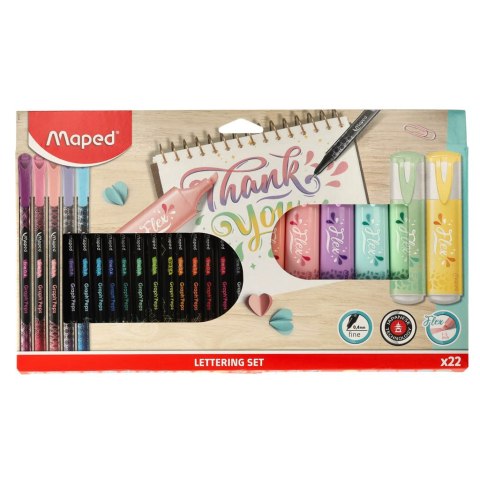 Zakreślacze cienkopisy MAPED zestaw do letteringu 22el. CX Sp. z o. o. Zakreślacze cienkopisy MAPED zestaw do letteringu 22el. CX Sp. z o. o.