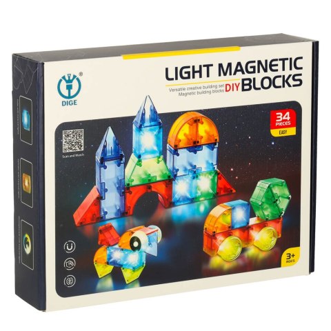 Klocki magnetyczne świecące 32 el. Kik Sp. z o. o. Sp. k. Klocki magnetyczne świecące 32 el. Kik Sp. z o. o. Sp. k.