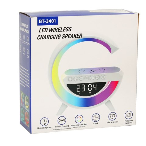 Lampka LED Gamingowa RGB głośnik ładowarka indukcyjna radio budzik zegar Kik Sp. z o. o. Sp. k. Lampka LED Gamingowa RGB głośnik ładowarka indukcyjna radio budzik zegar Kik Sp. z o. o. Sp. k.