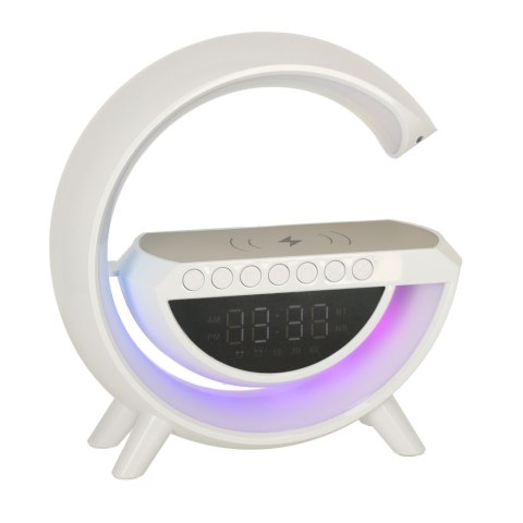 Lampka LED Gamingowa RGB głośnik ładowarka indukcyjna radio budzik zegar Kik Sp. z o. o. Sp. k. Lampka LED Gamingowa RGB głośnik ładowarka indukcyjna radio budzik zegar Kik Sp. z o. o. Sp. k.