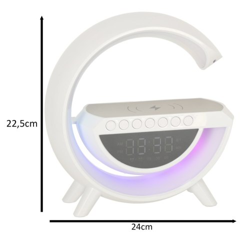 Lampka LED Gamingowa RGB głośnik ładowarka indukcyjna radio budzik zegar Kik Sp. z o. o. Sp. k. Lampka LED Gamingowa RGB głośnik ładowarka indukcyjna radio budzik zegar Kik Sp. z o. o. Sp. k.