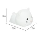 Lampka nocna dla dzieci silikonowa dotykowa miękka USB biała kotek leżący Kik Sp. z o. o. Sp. k.