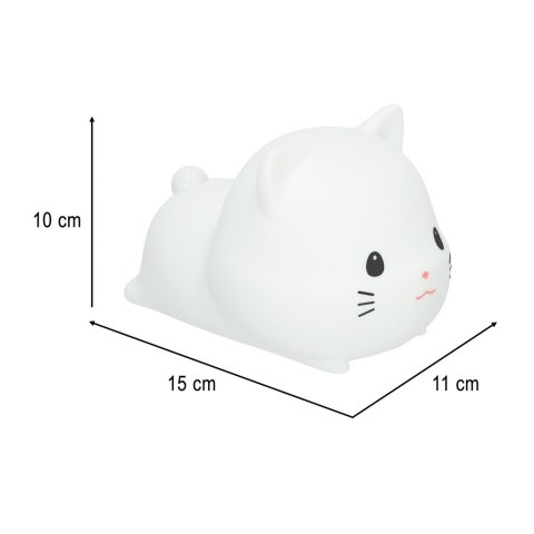 Lampka nocna dla dzieci silikonowa dotykowa miękka USB biała kotek leżący Kik Sp. z o. o. Sp. k. Lampka nocna dla dzieci silikonowa dotykowa miękka USB biała kotek leżący Kik Sp. z o. o. Sp. k.