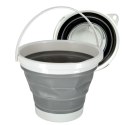 Wiadro silikonowe wiaderko składane uniwersalne z raczką kempingowe na grzyby ryby 10 L szary Kik Sp. z o. o. Sp. k.