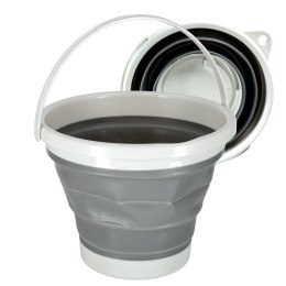 Wiadro silikonowe wiaderko składane uniwersalne z raczką kempingowe na grzyby ryby 10 L szary Kik Sp. z o. o. Sp. k.