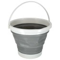 Wiadro silikonowe wiaderko składane uniwersalne z raczką kempingowe na grzyby ryby 10 L szary Kik Sp. z o. o. Sp. k.