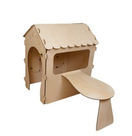 Domek ogrodowy drewniany stolik tablica kredowa 86 x 137 x 105 cm 