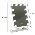 Lusterko do makijażu kosmetyczne podświetlane LED Hollywood z 12 żarówkami USB 30 x 40 cm Kik Sp. z o. o. Sp. k.