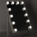 Lusterko do makijażu kosmetyczne podświetlane LED Hollywood z 12 żarówkami USB 30 x 40 cm Kik Sp. z o. o. Sp. k.