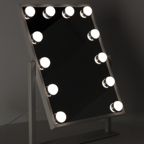 Lusterko do makijażu kosmetyczne podświetlane LED Hollywood z 12 żarówkami USB 30 x 40 cm Kik Sp. z o. o. Sp. k. Lusterko do makijażu kosmetyczne podświetlane LED Hollywood z 12 żarówkami USB 30 x 40 cm Kik Sp. z o. o. Sp. k.
