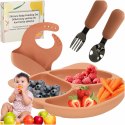 Naczynia silikonowe dla dzieci niemowląt zestaw stołowy 4 elementów miś pomarańczowy Kik Sp. z o. o. Sp. k.