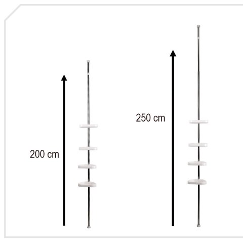 Półka łazienkowa narożna teleskopowa pod prysznic 250 cm Kik Sp. z o. o. Sp. k. Półka łazienkowa narożna teleskopowa pod prysznic 250 cm Kik Sp. z o. o. Sp. k.