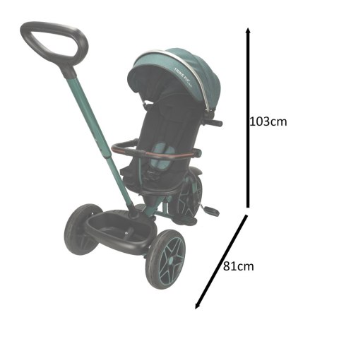 Rowerek trójkołowy TRIKE FIX Elite 2w1 z daszkiem obracany regulowany spacerówka prowadnik pasy zielony Kik Sp. z o. o. Sp. k.