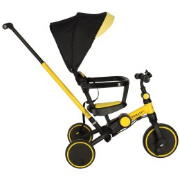 Rowerek trójkołowy TRIKE FIX V4 rower biegowy 6w1 daszek prowadnik pasy żółty czarny Kik Sp. z o. o. Sp. k.