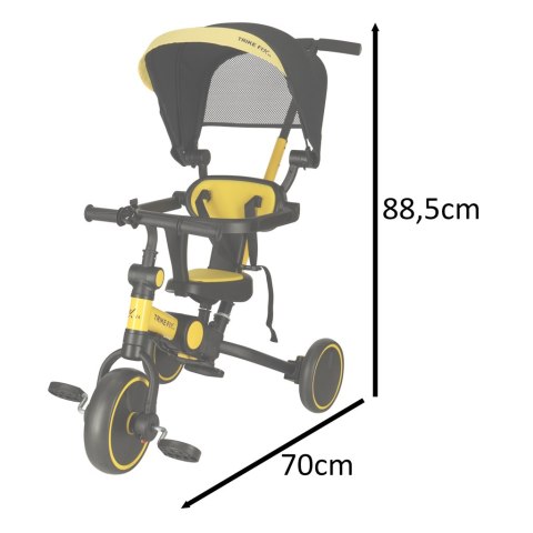 Rowerek trójkołowy TRIKE FIX V4 rower biegowy 6w1 daszek prowadnik pasy żółty czarny Kik Sp. z o. o. Sp. k. Rowerek trójkołowy TRIKE FIX V4 rower biegowy 6w1 daszek prowadnik pasy żółty czarny Kik Sp. z o. o. Sp. k.