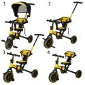 Rowerek trójkołowy TRIKE FIX V4 rower biegowy 6w1 daszek prowadnik pasy żółty czarny Kik Sp. z o. o. Sp. k.