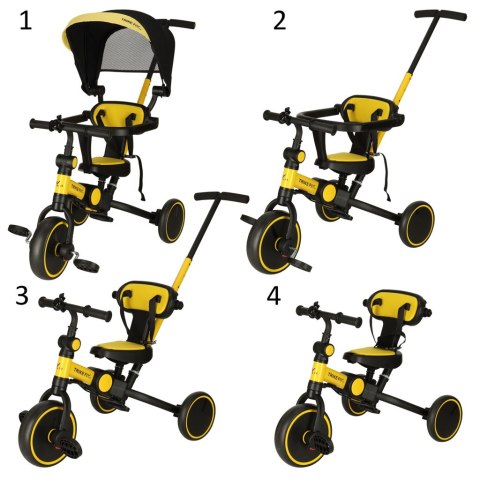 Rowerek trójkołowy TRIKE FIX V4 rower biegowy 6w1 daszek prowadnik pasy żółty czarny Kik Sp. z o. o. Sp. k. Rowerek trójkołowy TRIKE FIX V4 rower biegowy 6w1 daszek prowadnik pasy żółty czarny Kik Sp. z o. o. Sp. k.
