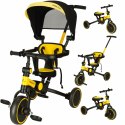 Rowerek trójkołowy TRIKE FIX V4 rower biegowy 6w1 daszek prowadnik pasy żółty czarny Kik Sp. z o. o. Sp. k.