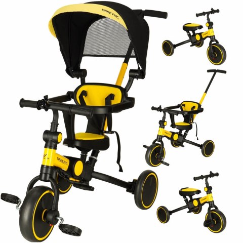 Rowerek trójkołowy TRIKE FIX V4 rower biegowy 6w1 daszek prowadnik pasy żółty czarny Kik Sp. z o. o. Sp. k. Rowerek trójkołowy TRIKE FIX V4 rower biegowy 6w1 daszek prowadnik pasy żółty czarny Kik Sp. z o. o. Sp. k.