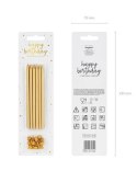 Świeczki urodzinowe na tort gładkie złote długie 12 sztuk 12,5cm Partydeco Sp. z o. o.