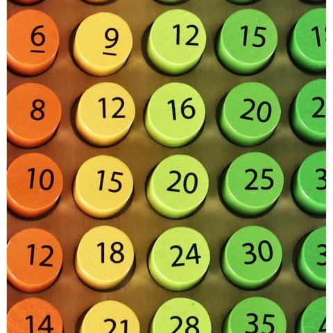 Zabawka edukacyjna tabliczka mnożenia drewniana kolorowe kółeczka Kik Sp. z o. o. Sp. k.