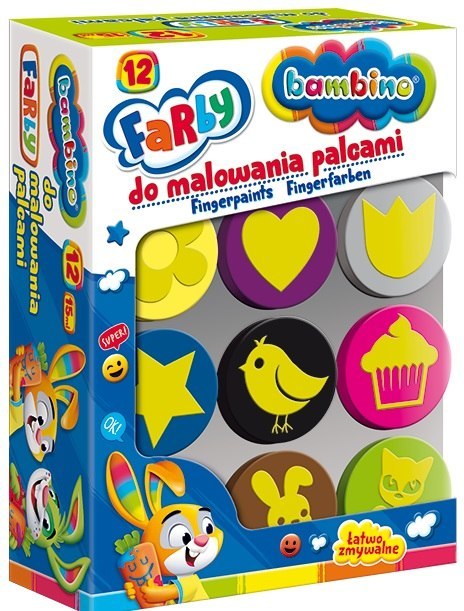 Farby do malowania palcami Bambino 12 kolorów St. Majewski Sp. z o. o. Farby do malowania palcami Bambino 12 kolorów St. Majewski Sp. z o. o.