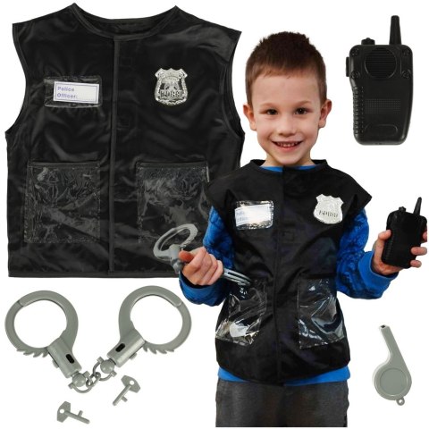 Kostium strój karnawałowy przebranie policjant kajdanki gwizdek zestaw 3-8 lat Kik Sp. z o. o. Sp. k. Kostium strój karnawałowy przebranie policjant kajdanki gwizdek zestaw 3-8 lat Kik Sp. z o. o. Sp. k.