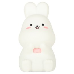 Lampka nocna dla dzieci silikonowa dotykowa miękka LED RGB biała z różem króliczek Kik Sp. z o. o. Sp. k.