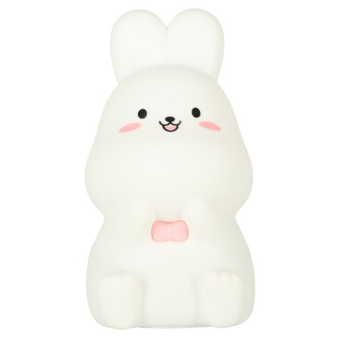 Lampka nocna dla dzieci silikonowa dotykowa miękka LED RGB biała z różem króliczek Kik Sp. z o. o. Sp. k.