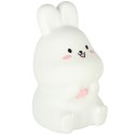 Lampka nocna dla dzieci silikonowa dotykowa miękka LED RGB biała z różem króliczek Kik Sp. z o. o. Sp. k.