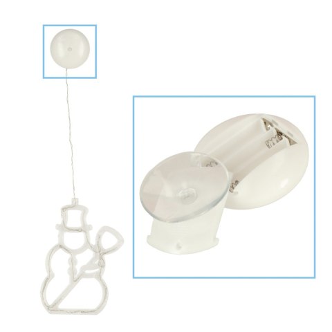 Lampki LED wisząca dekoracja świąteczna okna bałwanek 49cm przyssawka 10 LED Kik Sp. z o. o. Sp. k.
