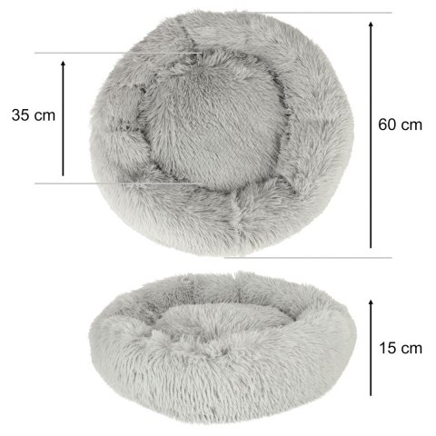 Legowisko dla psa kota poduszka pluszowa 60cm jasny szary Kik Sp. z o. o. Sp. k.