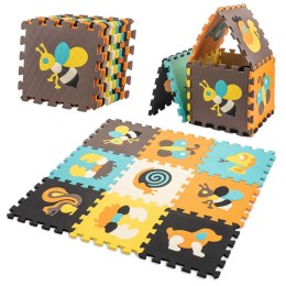 Mata edukacyjna piankowa puzzle zwierzątka kolorowa 85 x 85 cm 9 elementów kolorowa folia Kik Sp. z o. o. Sp. k.