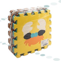 Mata edukacyjna piankowa puzzle zwierzątka kolorowa 85 x 85 cm 9 elementów kolorowa folia Kik Sp. z o. o. Sp. k.