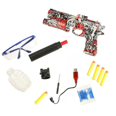 Pistolet na kulki żelowe wodne karabin zasilanie akumulatorowe USB + okulary 550szt. 7-8mm Kik Sp. z o. o. Sp. k.
